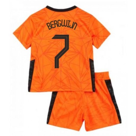 Divisa di Calcio Paesi Bassi Steven Bergwijn 7 Bambino Prima Euro 2020